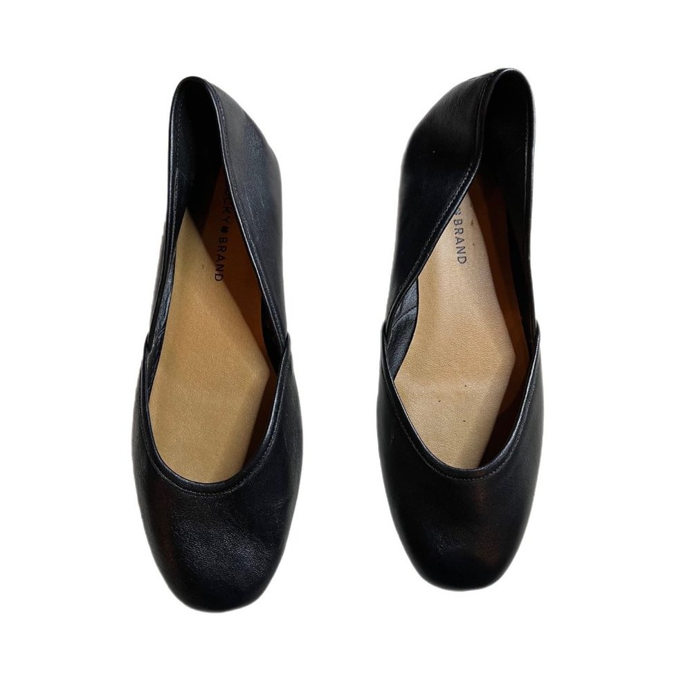 Lucky Brand Womens  Flats Size 9.5 Black Leather Shoes Cushioned